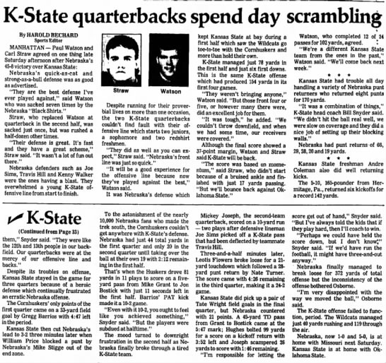 1990 Nebraska-Kansas State football, Salina Journal, part 2 - 