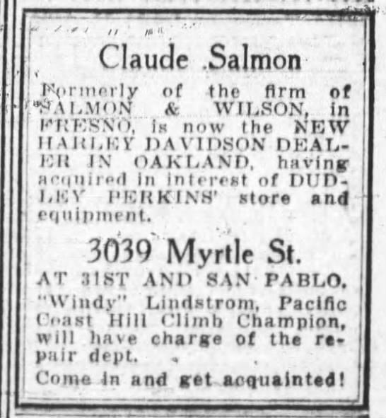 Claude Salmon -- formerly of Salmon and Wilson -- 3039 Myrtle - 