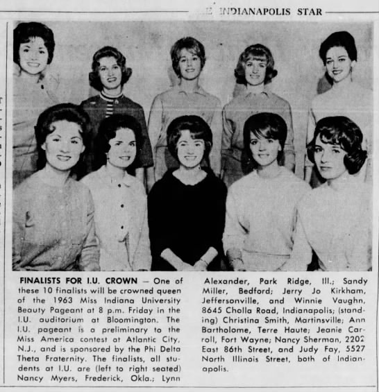 Miss Indiana University 1963 - 