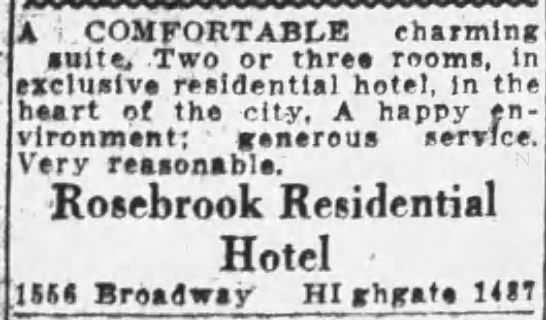 Rosebrook Residential Hotel -- 1556 Broadway - 