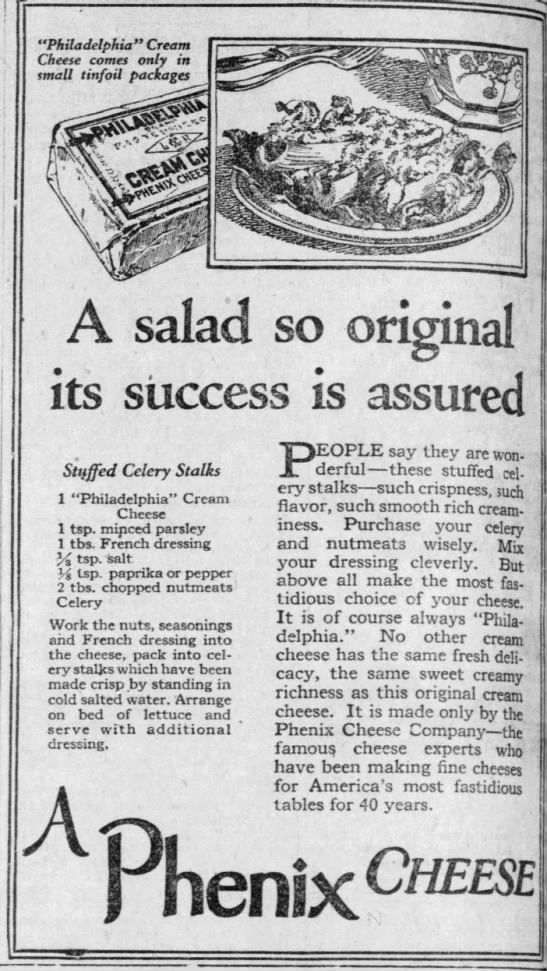 1924 recipe for stuffed celery stalks - 