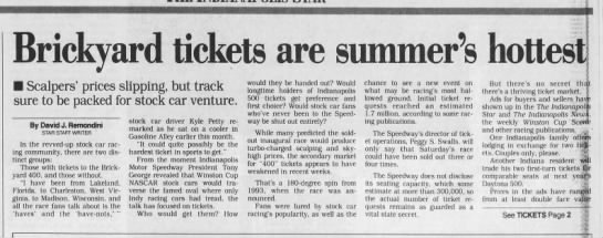 1994 Brickyard 400 tickets - 