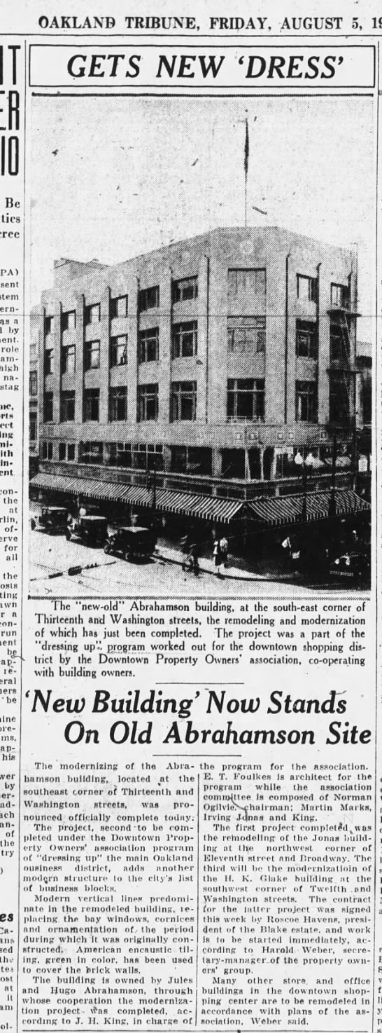 Gets New Dress- Abrahamson building Aug 05, 1932 - 