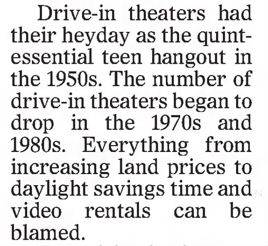 Drive-ins teen hangout in the 1950s - 