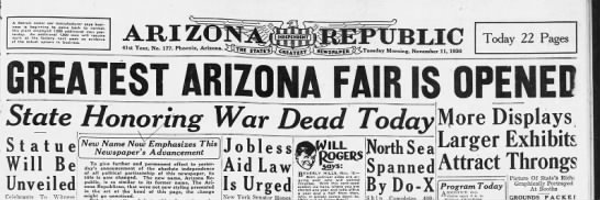First issue with new name: Arizona Republic - 