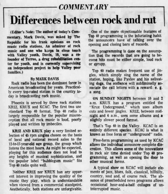 Differences between rock and rut - 