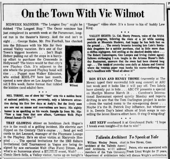 On the Town with Vic Wilmot - 