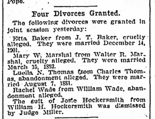 Louisville divorces, 1903 - 