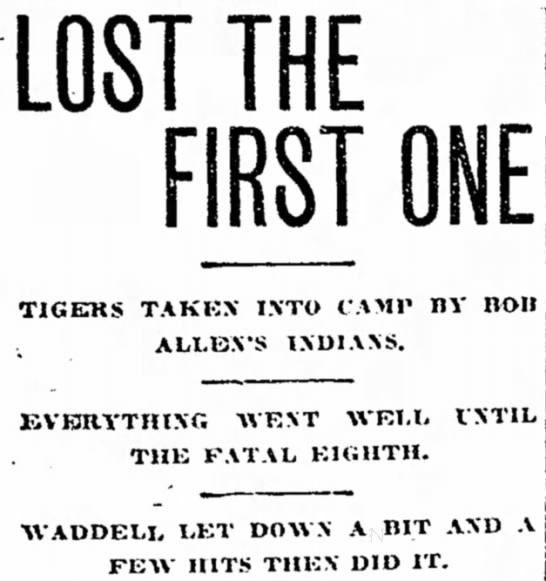 Tigers History: Lost the First One, 1898 - 