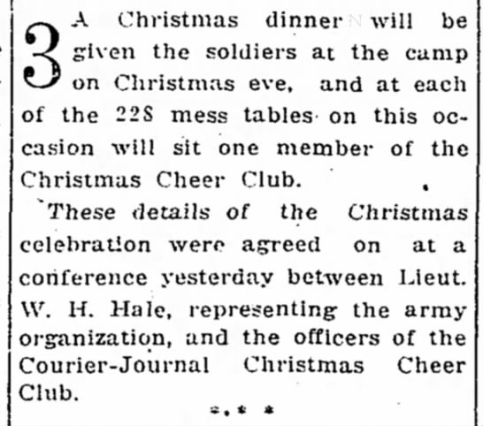 Christmas Dinner served to soldiers - 