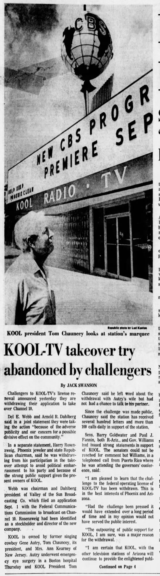 KOOL-TV takeover try abandoned by challengers - 