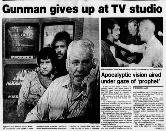 Gunman gives up at TV studio: Apocalyptic vision aired under gaze of 'prophet' - 