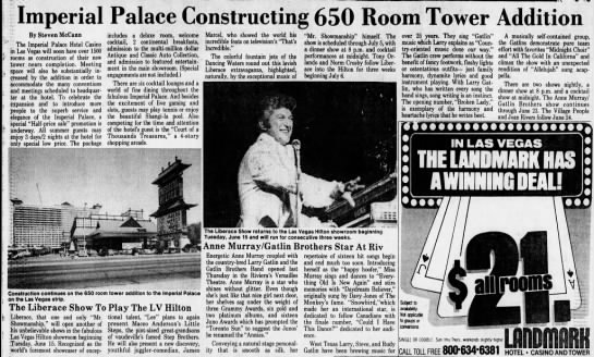 The Liberace Show To Play The LV Hilton - 