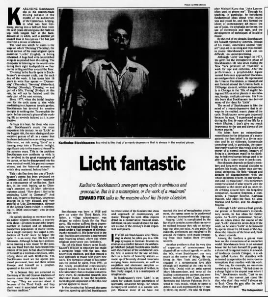 Stockhausen Licht - 