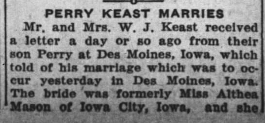 Perry Keast Marries - 