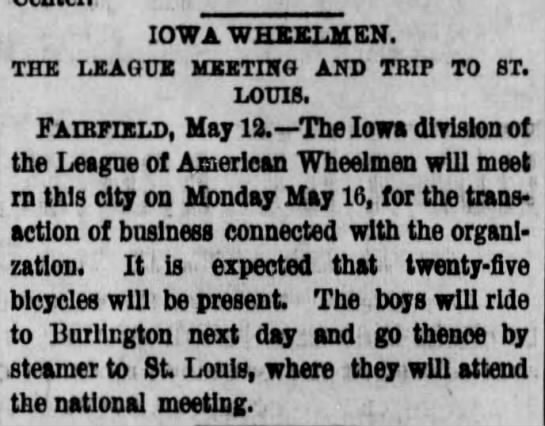 Iowa Wheelmen 1887 - 