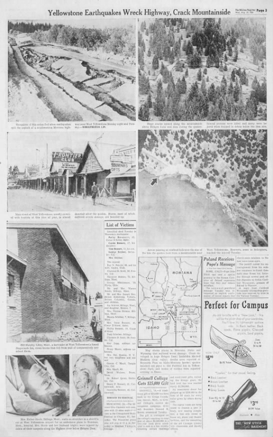 Images from 1959 Yellowstone earthquake - 