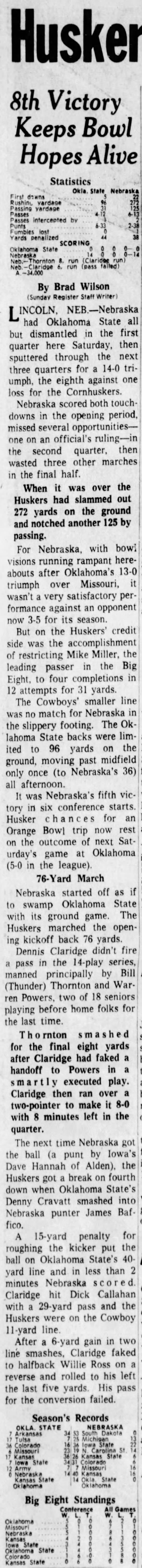 1962 Nebraska-OSU football Register - 