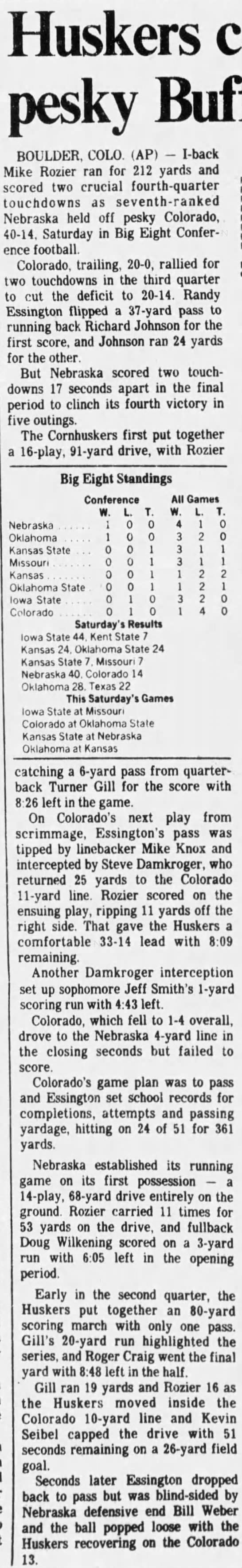 1982 Nebraska-Colorado football AP - 