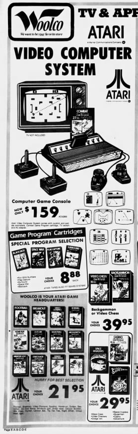 Atari 2600: Dodge 'Em and more at Woolco (Oct 26, 80) - 