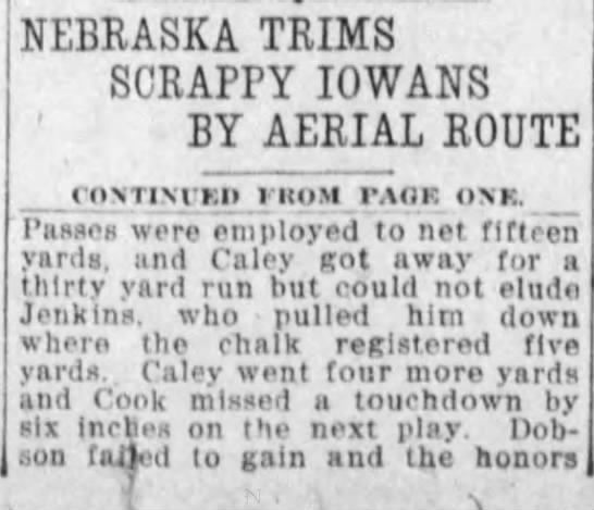 1916 Nebraska-Iowa football, Des Moines 2 - 