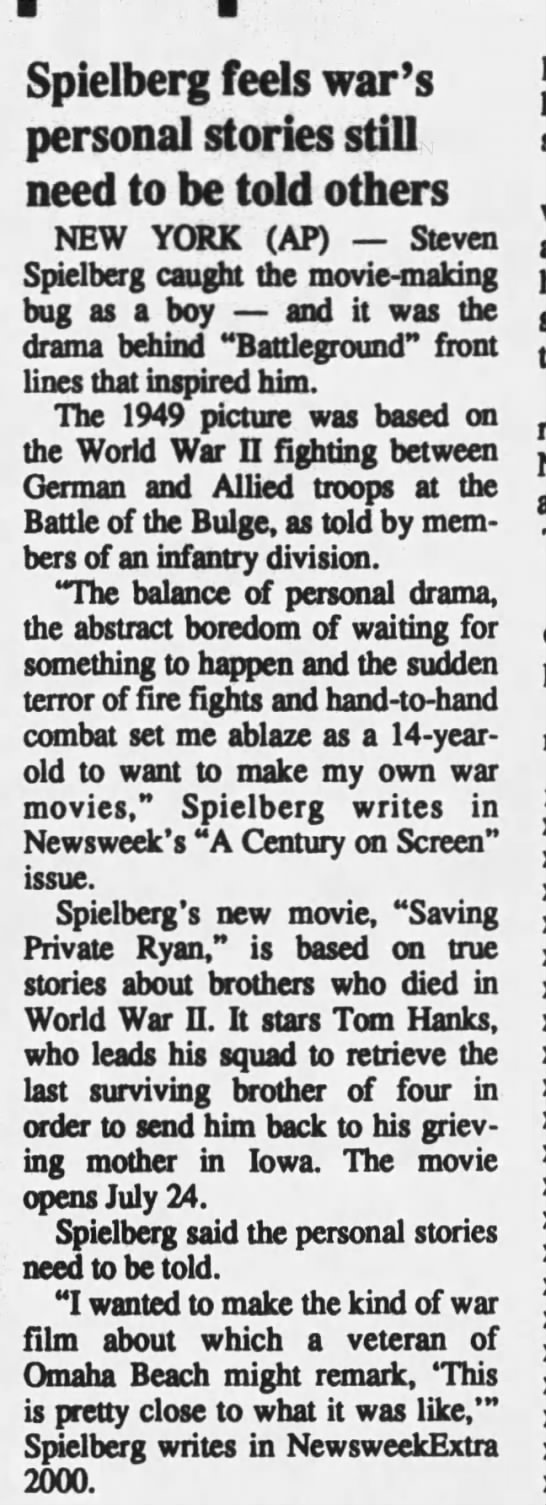 Spielberg on War Movies / Saving Private Ryan - 