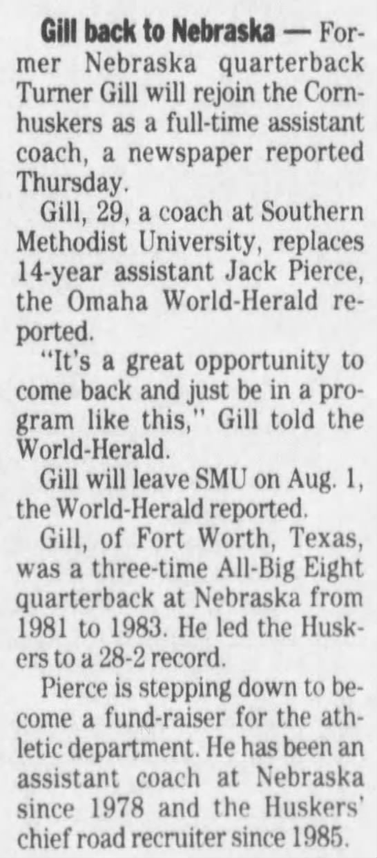1992 Nebraska hires Turner Gill - 