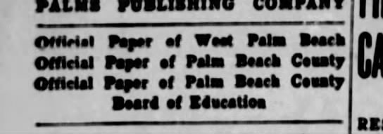 Palm Beach Post official paper status, 1916 - 
