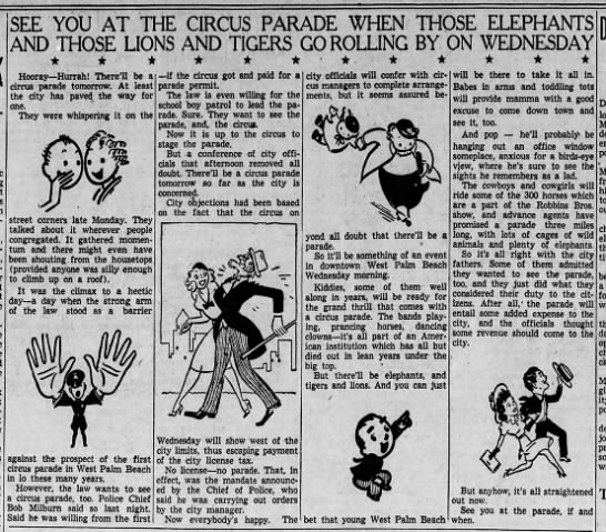 City okays circus parade, 1938 - 