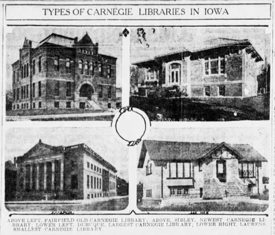 Types of Carnegie Libraries in Iowa - 1917 - 