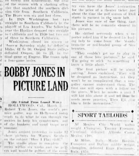 Bobby Jones in Picture Land - 