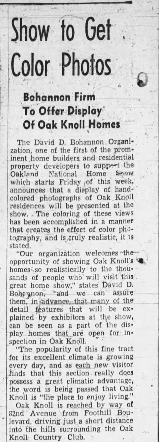 Show to get Color Photos - Oakland Tribune October 29, 1927 - 