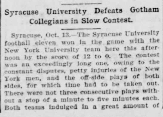 Syracuse University defeats Gotham collegians in slow contest - 