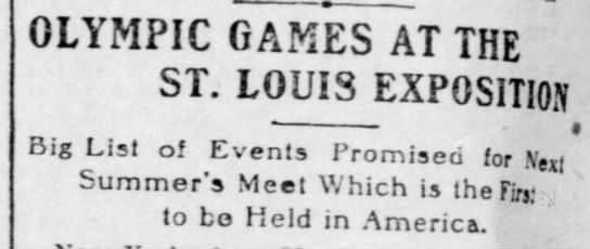 First Olympic Games in America - 