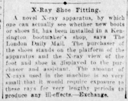 X-ray shoe fitting, London (1921) - 