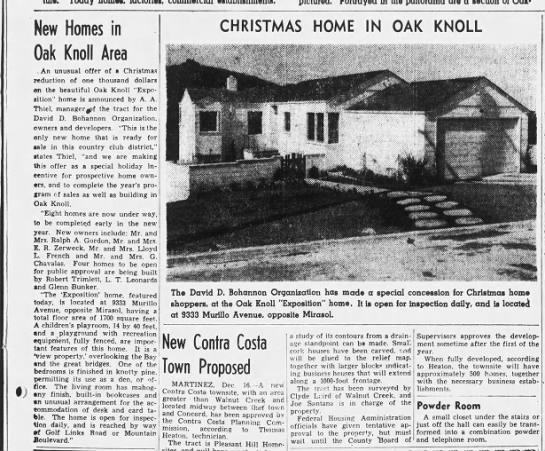Christmas Home in Oak Knoll - Oakland Tribune December 17, 1939 - 