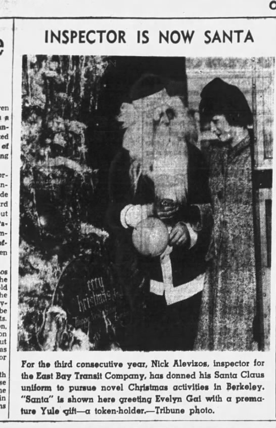 Inspector is Now Santa - Oakland Tribune December 21, 1939 - 