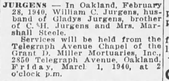 Obituary for William C. Jurgens - 