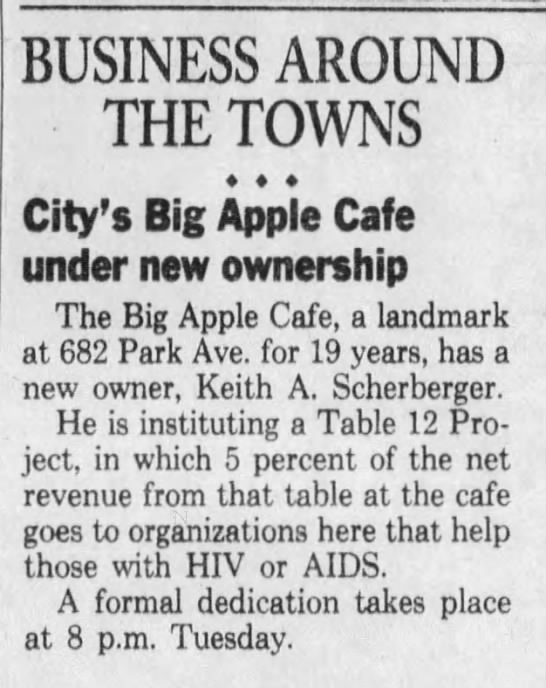 Big Apple Cafe in Rochester, NY (1996). - 