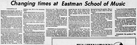 Changing times at Eastman School - 