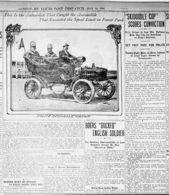 St. Louis' first speeding ticket - 