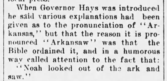 Ark-and-saw (Arkansas) in the Bible (1915). - 