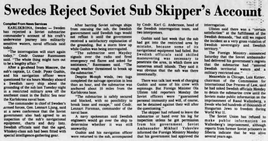 Kutner, Soviet Submarine, Sweden - 