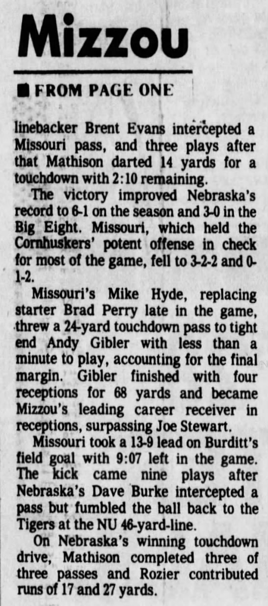 1982 Nebraska-Missouri, St. Louis Post-Dispatch part 2 - 