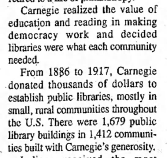 Carnegie felt education ensured democracy - 