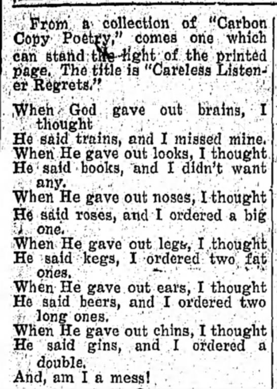 "When God gave out brains..." (1943). - 