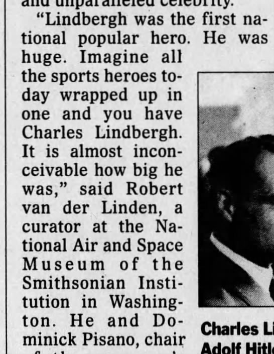 Lindbergh's popularity - 