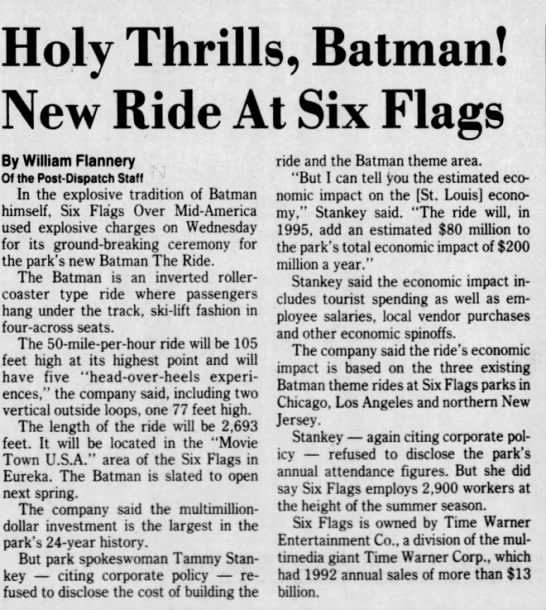 Holy Thrills, Batman! New Ride At Six Flags - 