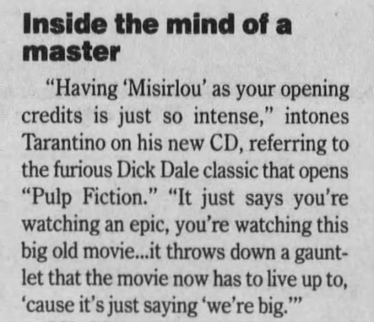 Tarantino on "Misirlou" - 