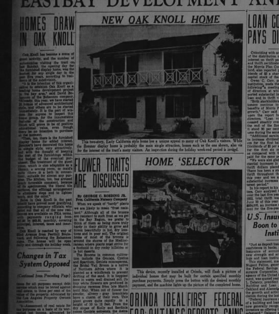 Homes Draw in Oak Knoll - Oakland Tribune July 04, 1937 - 